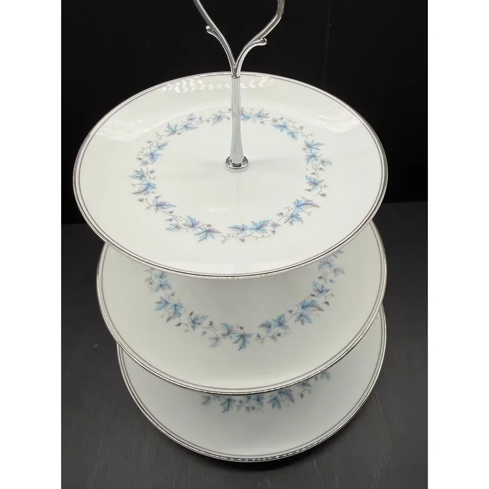 Handmade Tiered Tray from Vintage Plates